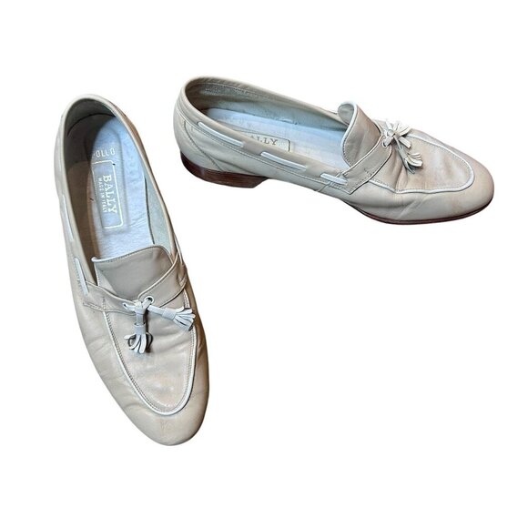 Bally Vintage Italian Made Apollo Beige Tassel Loafers Size 8.5 - Picture 1 of 9
